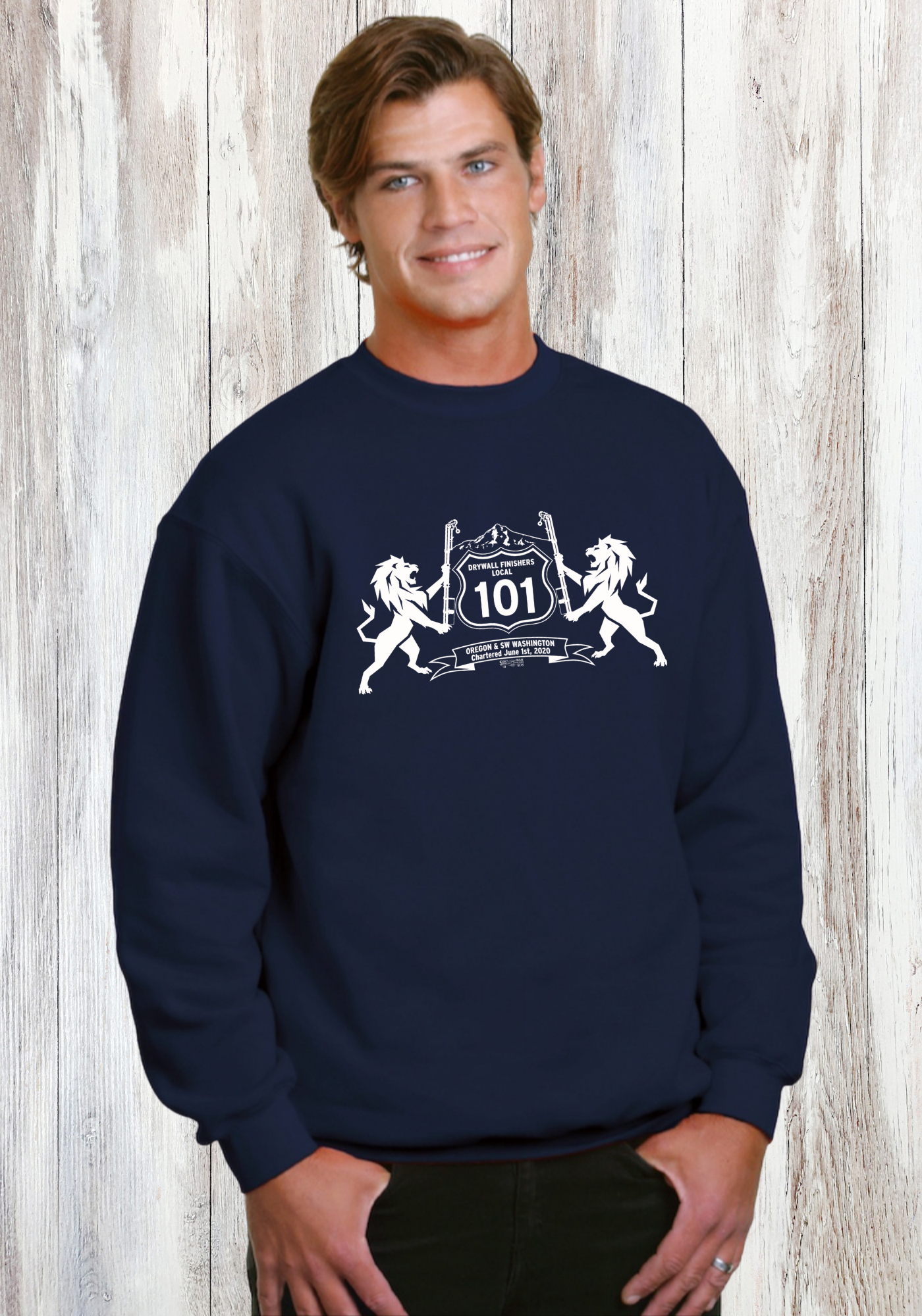 Drywall Finishers Local Union #101 Bayside Unisex Union-Made Crewneck Sweatshirt - 2105