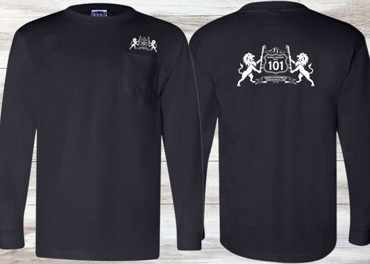 Drywall Finishers Local Union #101 Bayside Unisex Union-Made Long Sleeve Pocket T-Shirt - 3055
