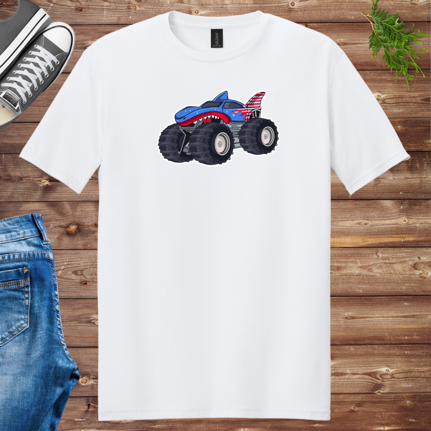 RWB Patriotic Shark Truck Unisex Tee