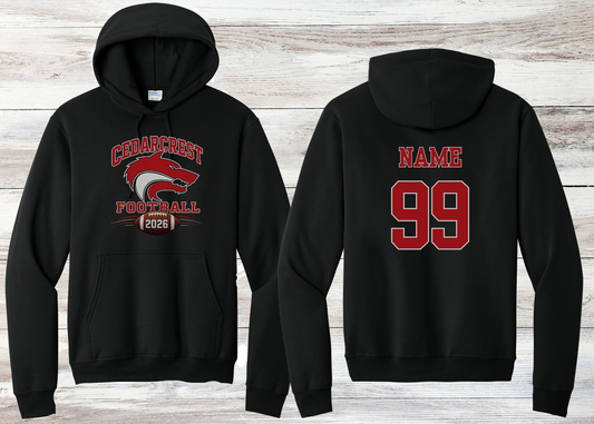 Cedarcrest Junior Redwolves Football Adult Unisex Pullover Hoodie