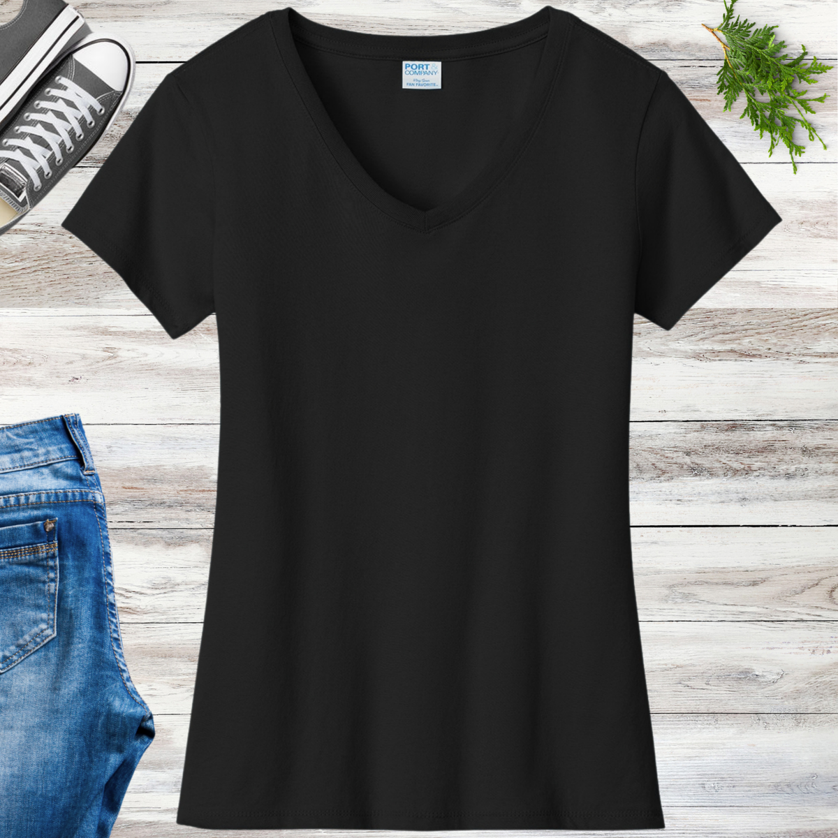 Women's V-Neck Fleeteng Cow Tee
