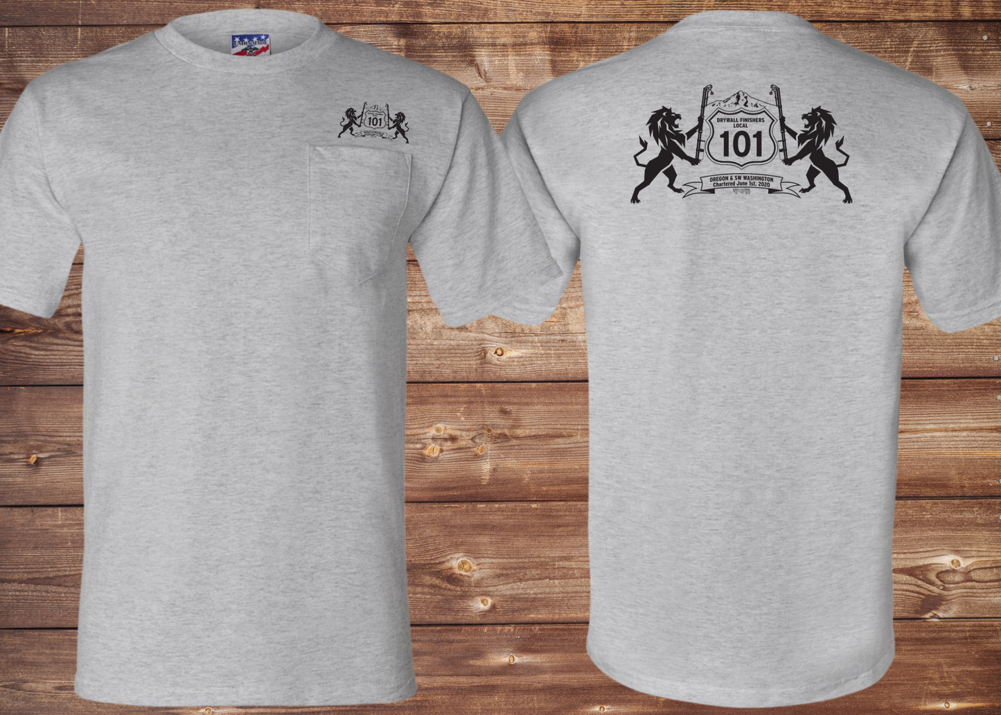 Drywall Finisher's Union Local #101 Bayside Unisex Union-Made Pocket T-shirt 3015