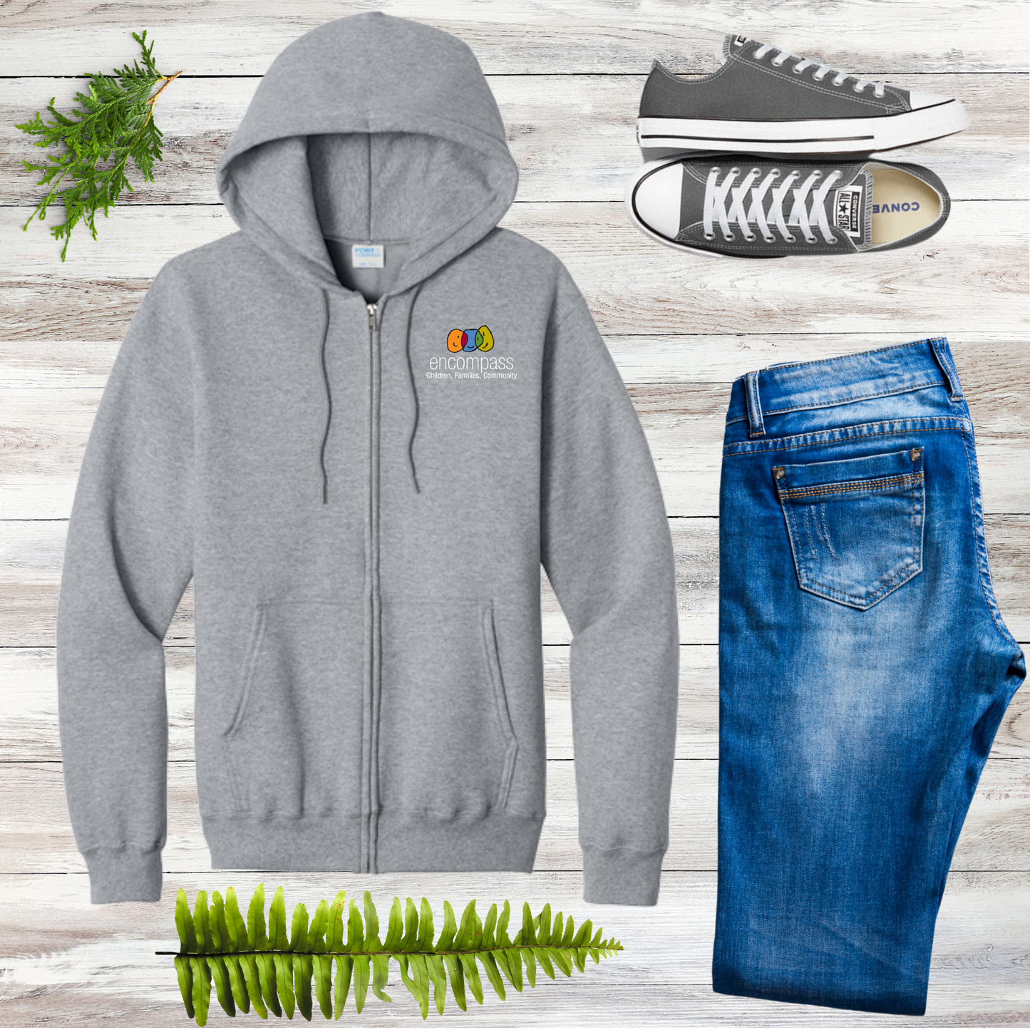 Encompass Unisex Hooded Full-Zip Sweatshirt