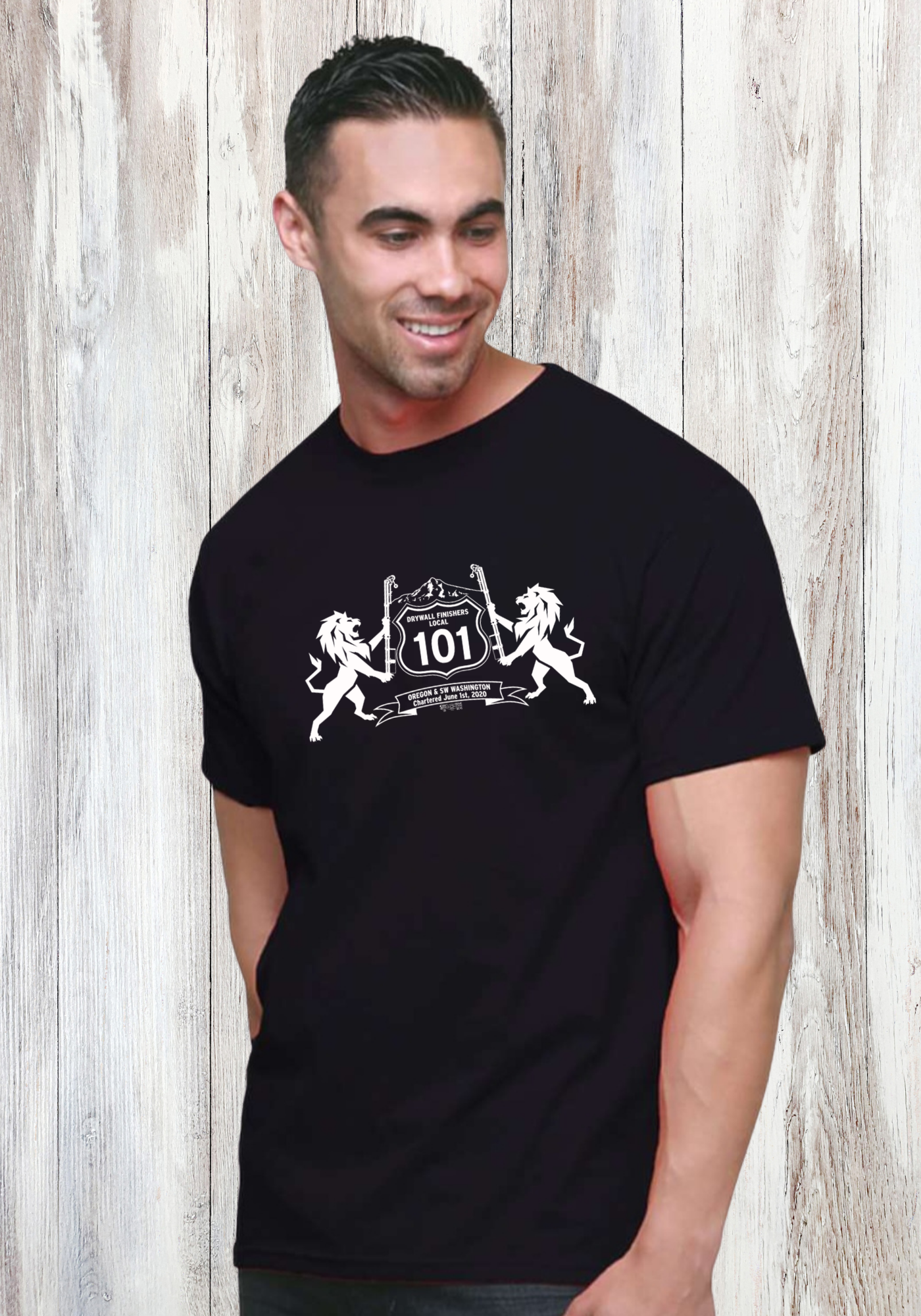 Drywall Finishers Local Union #101 Bayside Union Made Fine Jersey T-shirt 2925