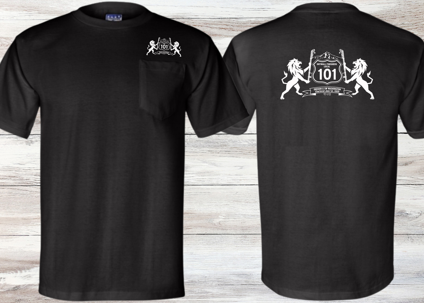 Drywall Finisher's Union Local #101 Bayside Unisex Union-Made Pocket T-shirt 3015