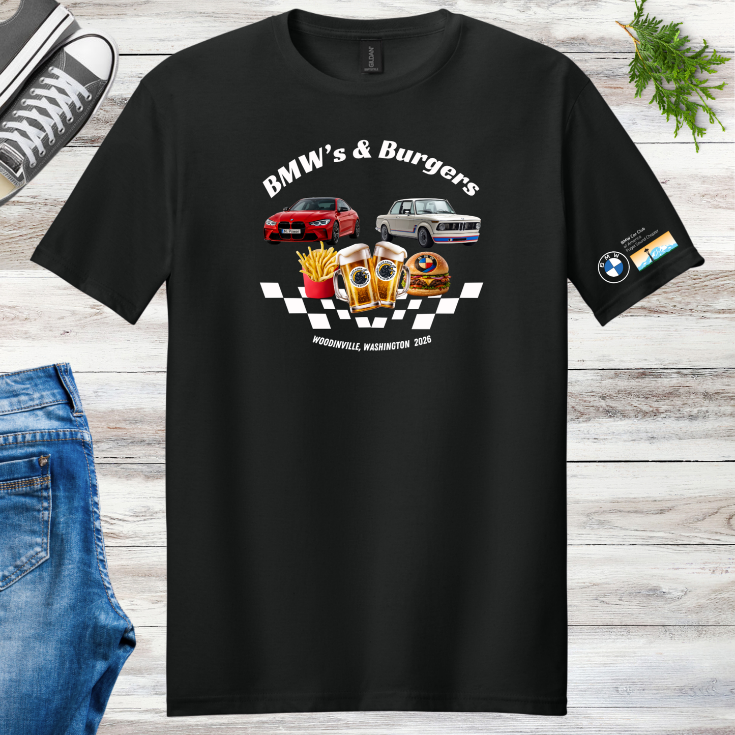 BMWs & Burgers 2026 Unisex tee