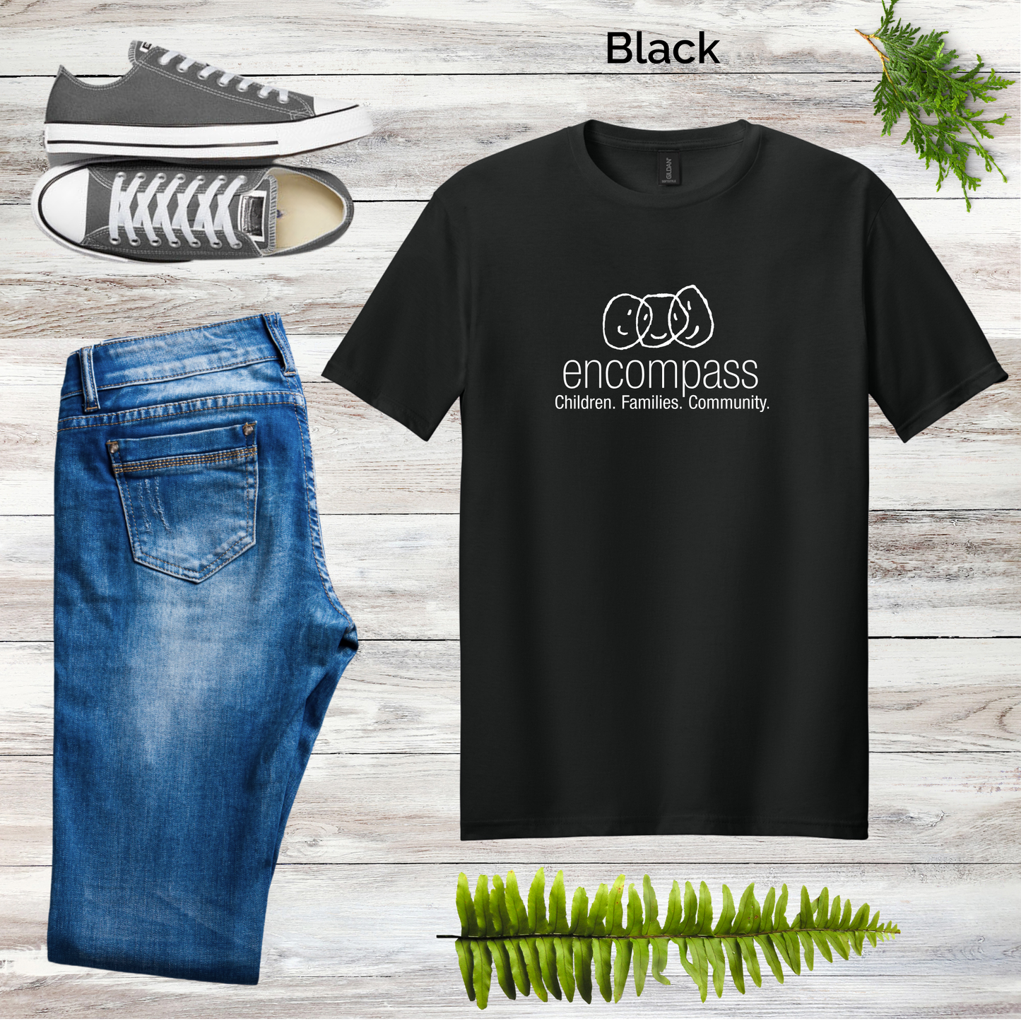 Encompass Unisex Crewneck Tee White Print