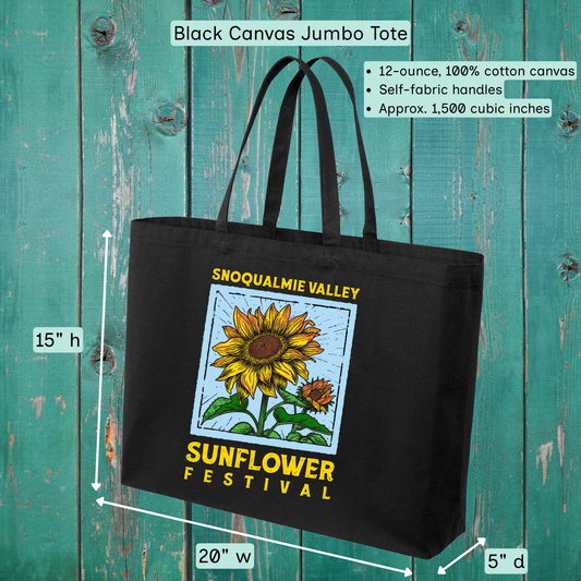 2026 Blue & Gold Snoqualmie Valley Sunflower Festival Logo Tote