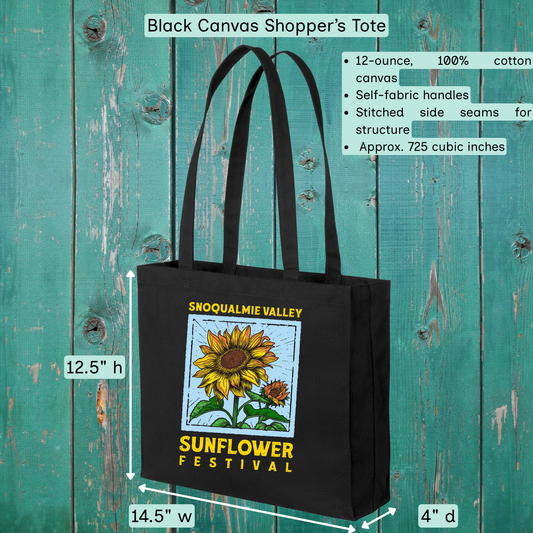 2026 Blue & Gold Snoqualmie Valley Sunflower Festival Logo Tote