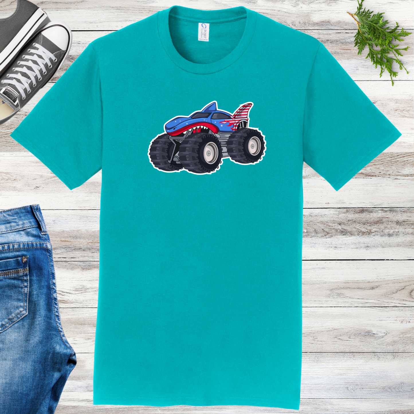 RWB Patriotic Shark Truck Unisex Tee