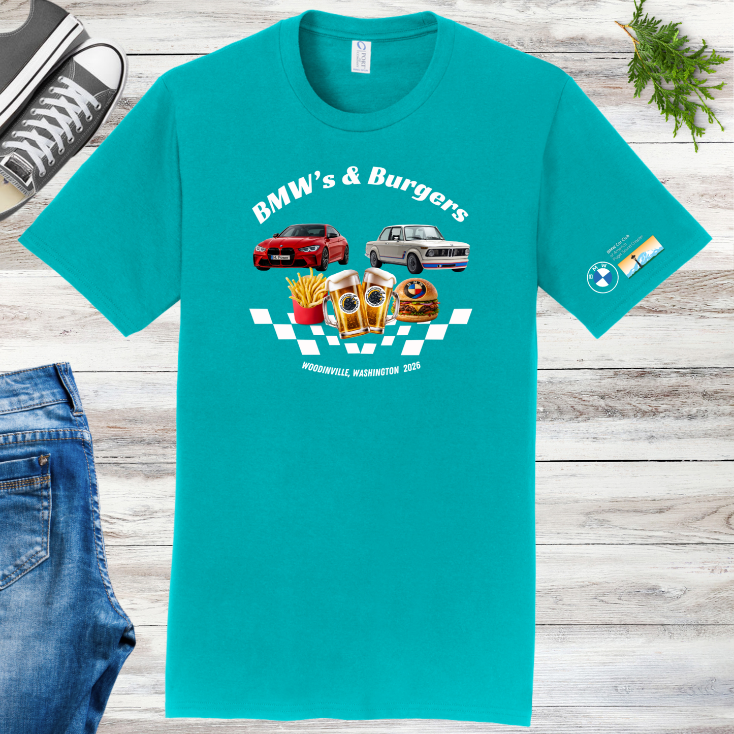 BMWs & Burgers 2026 Unisex tee