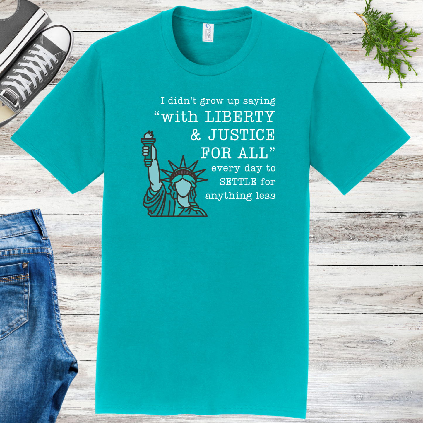 Green Lady Liberty & Justice 4 All