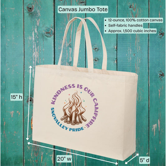 SnoValley Pride Kindness is Our Campfire Totes