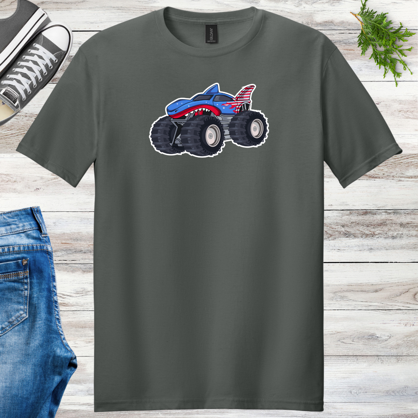 RWB Patriotic Shark Truck Unisex Tee