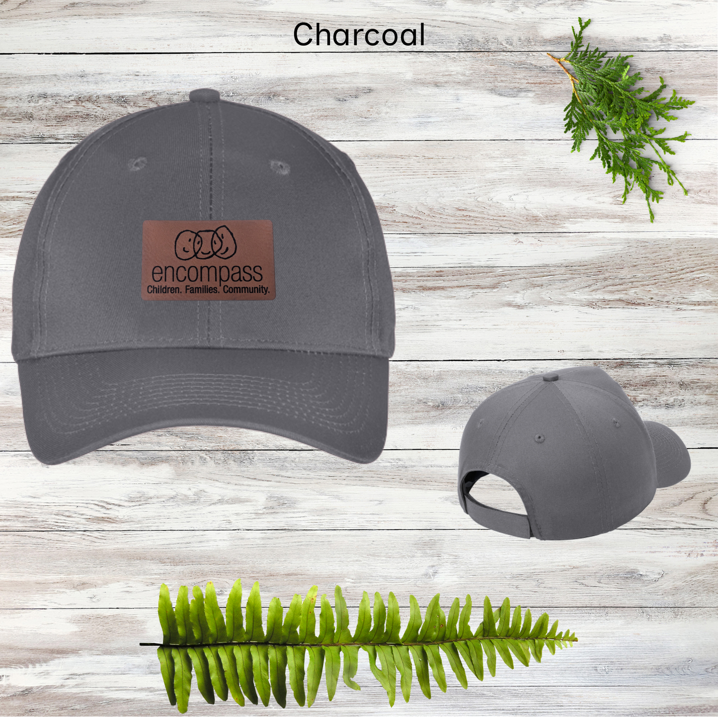 Encompass 6 Panel Twill Cap with Leather Patch