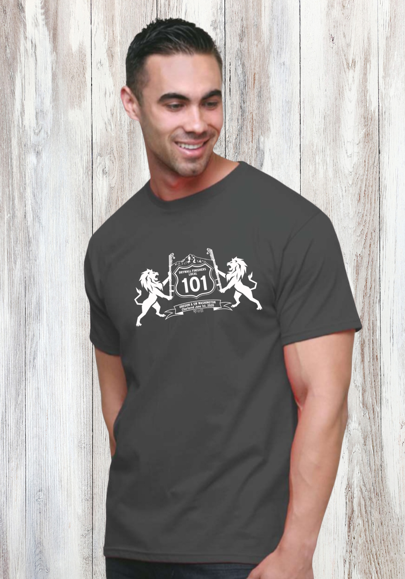 Drywall Finishers Local Union #101 Bayside Union Made Fine Jersey T-shirt 2925