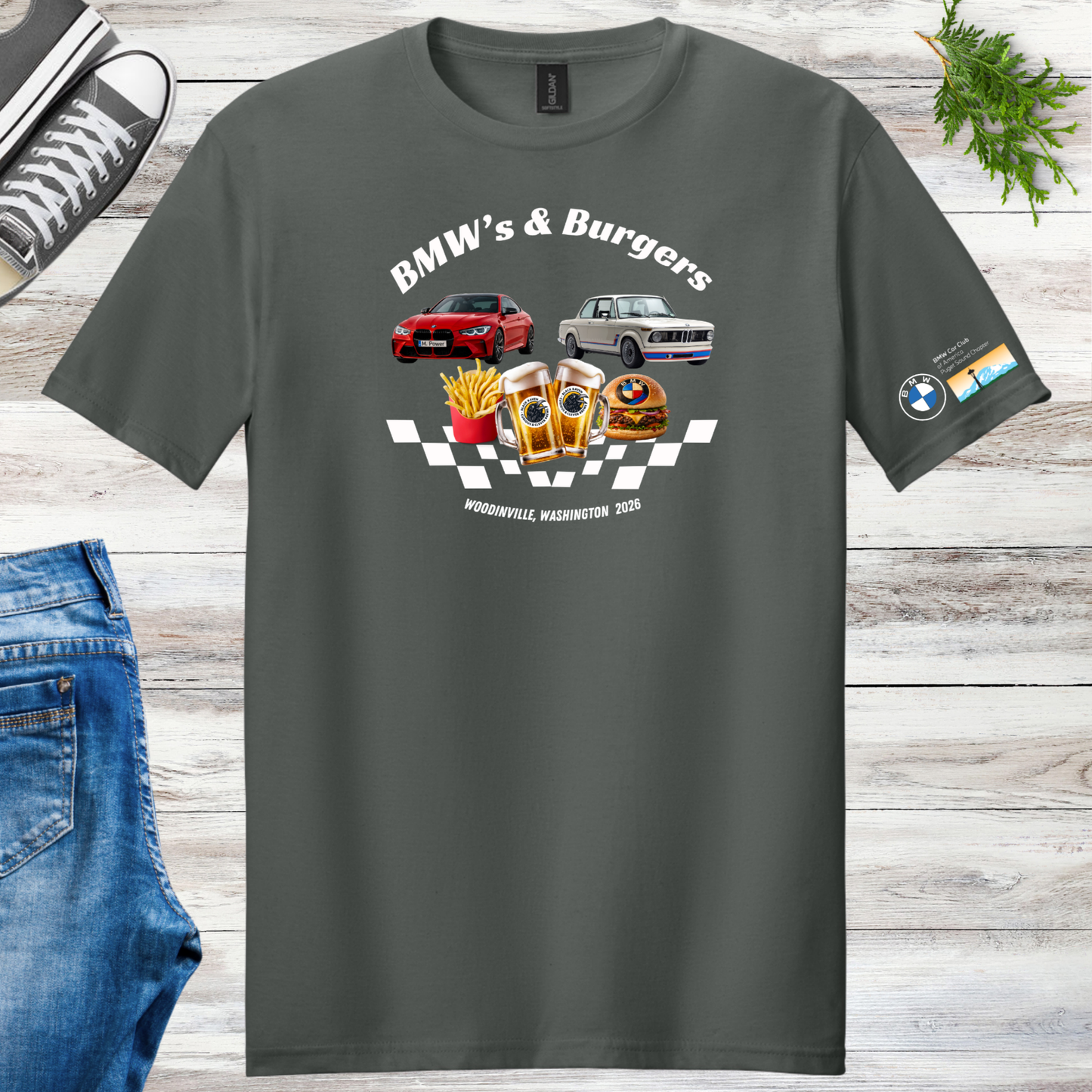 BMWs & Burgers 2026 Unisex tee