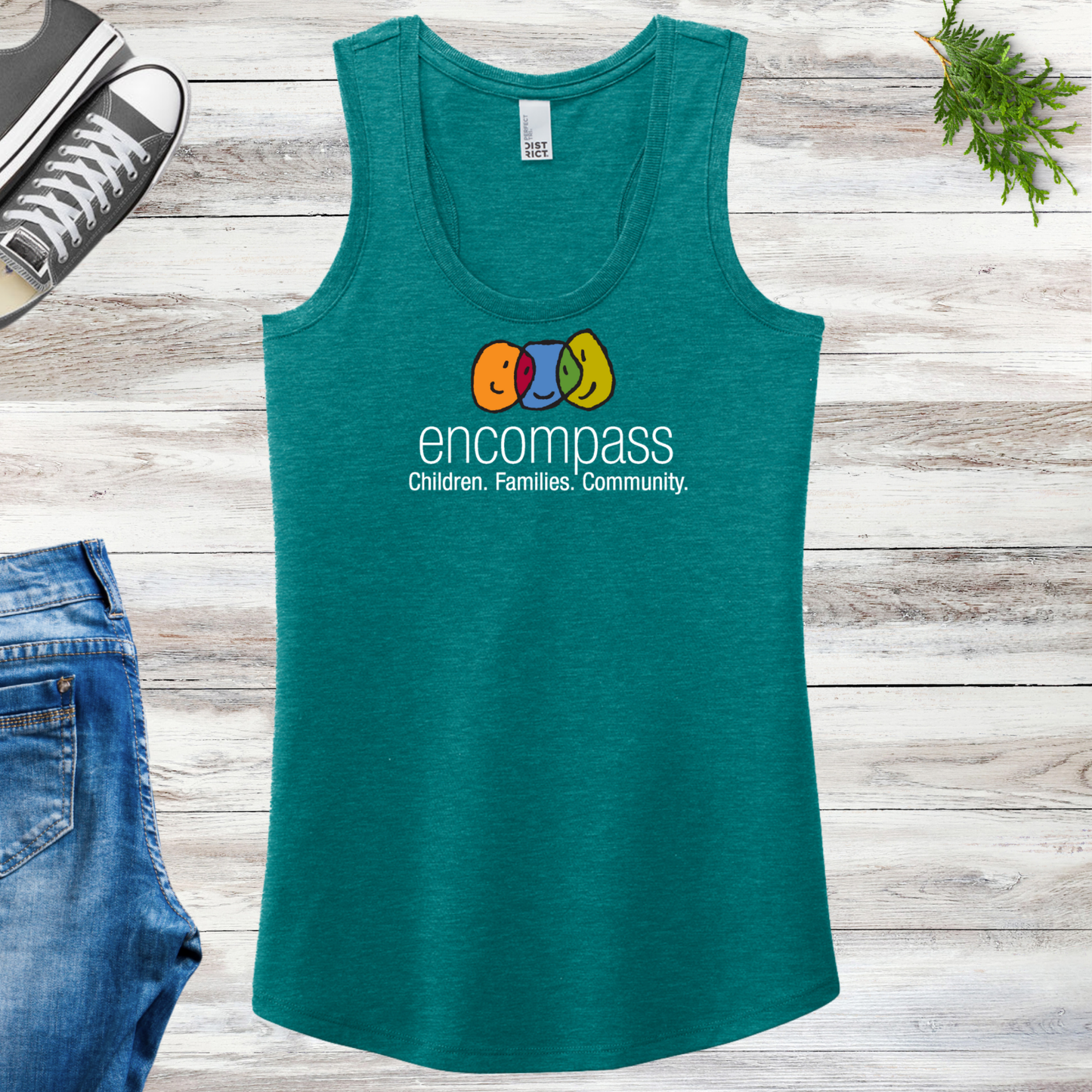Encompass Women's Racerback Tank Colorful Print