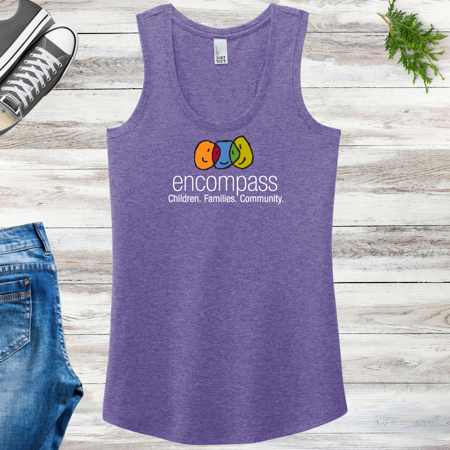 Encompass Women's Racerback Tank Colorful Print