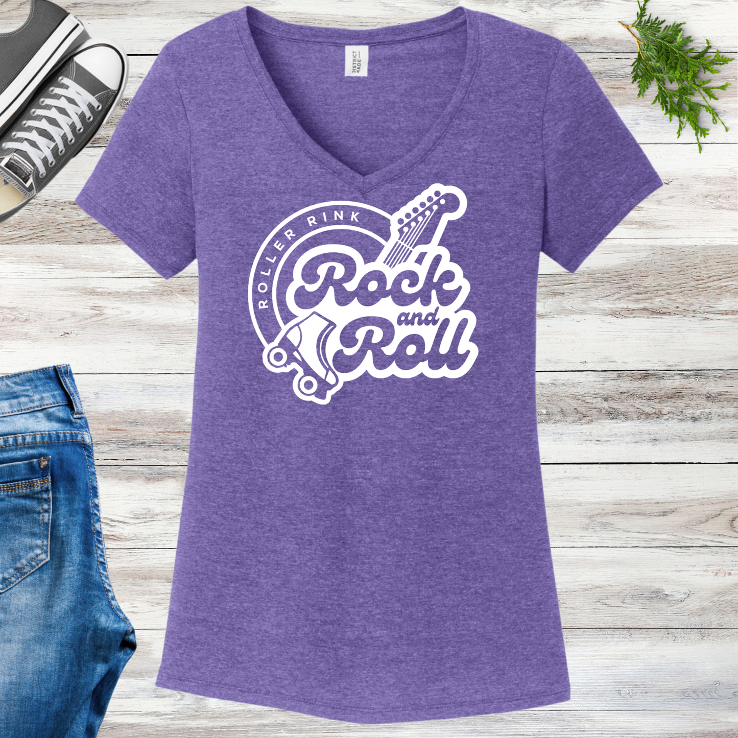 Women's Rock & Roll Roller Rink Tees - V-Neck & Crewneck
