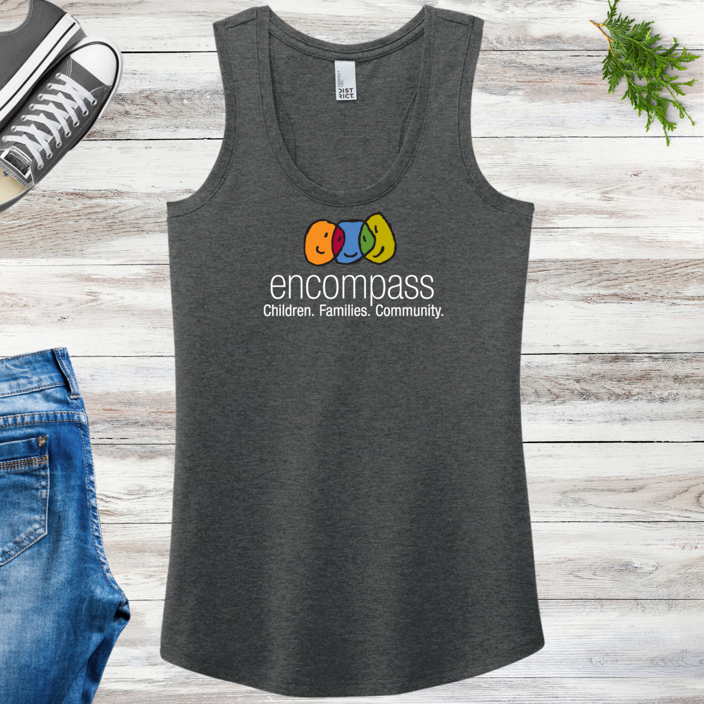 Encompass Women's Racerback Tank Colorful Print