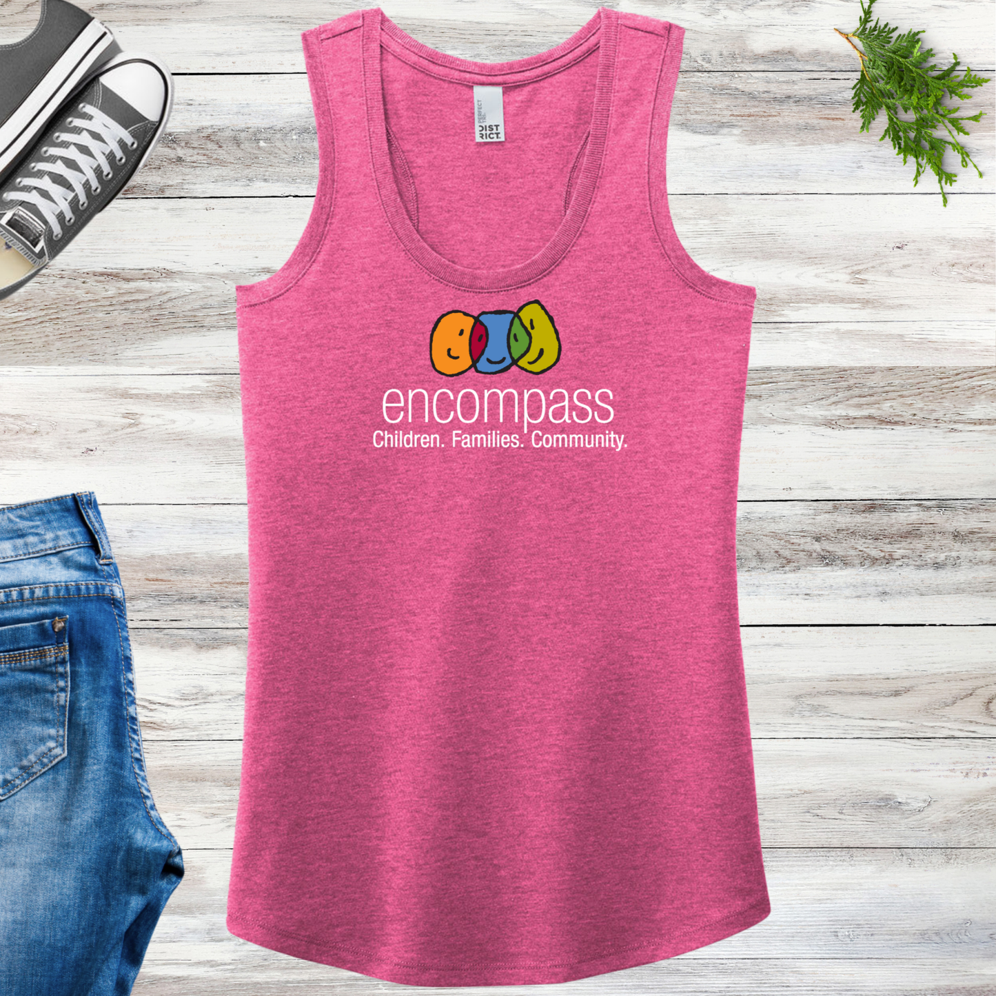 Encompass Women's Racerback Tank Colorful Print