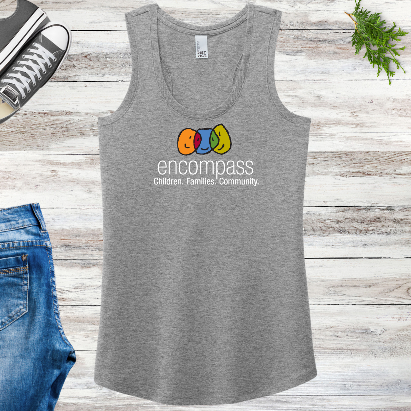 Encompass Women's Racerback Tank Colorful Print