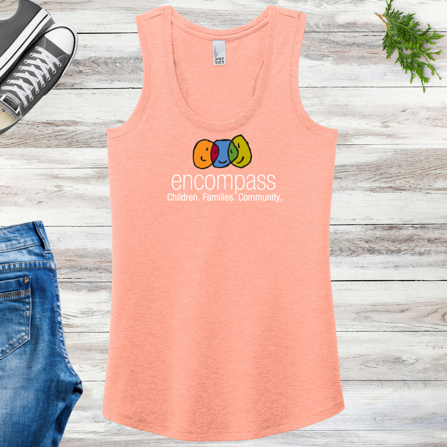 Encompass Women's Racerback Tank Colorful Print