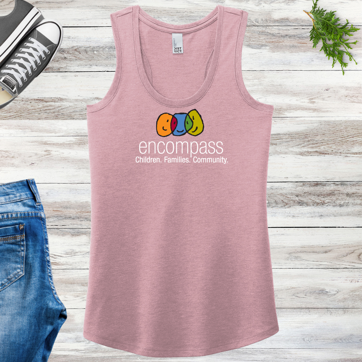 Encompass Women's Racerback Tank Colorful Print