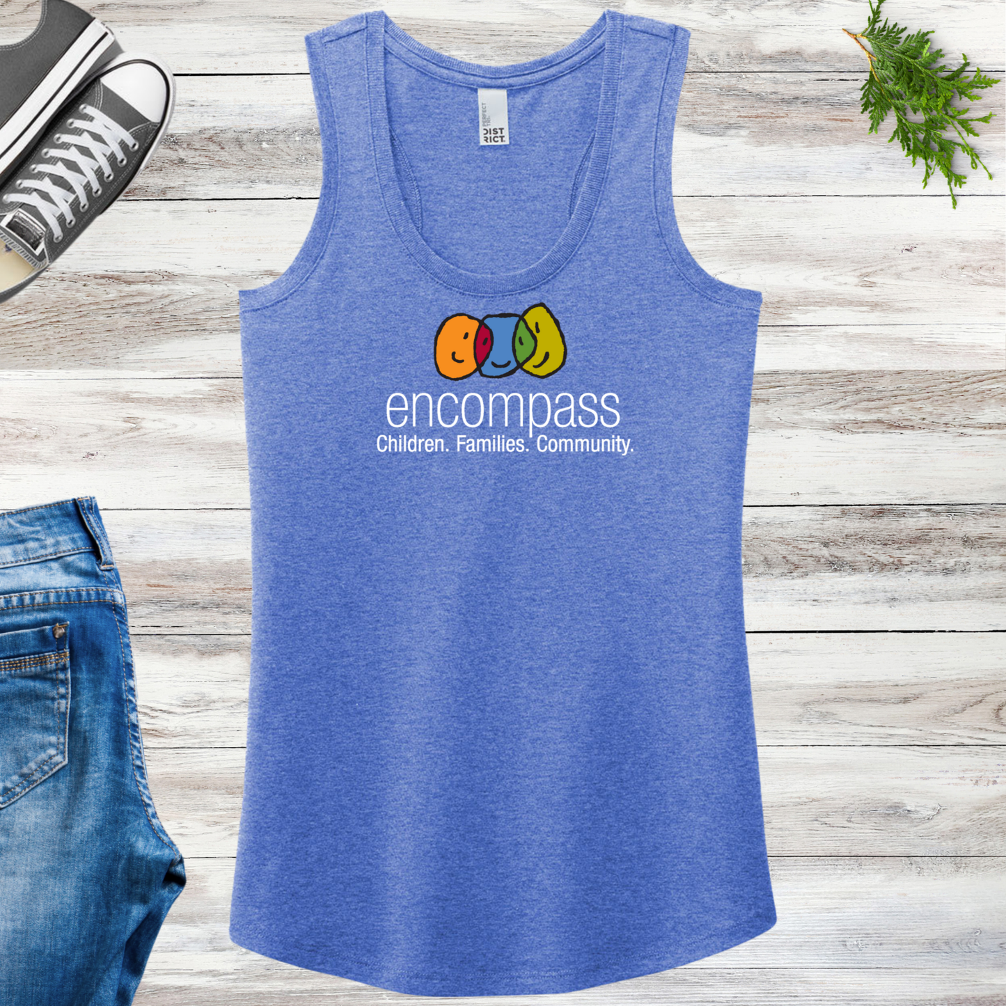 Encompass Women's Racerback Tank Colorful Print