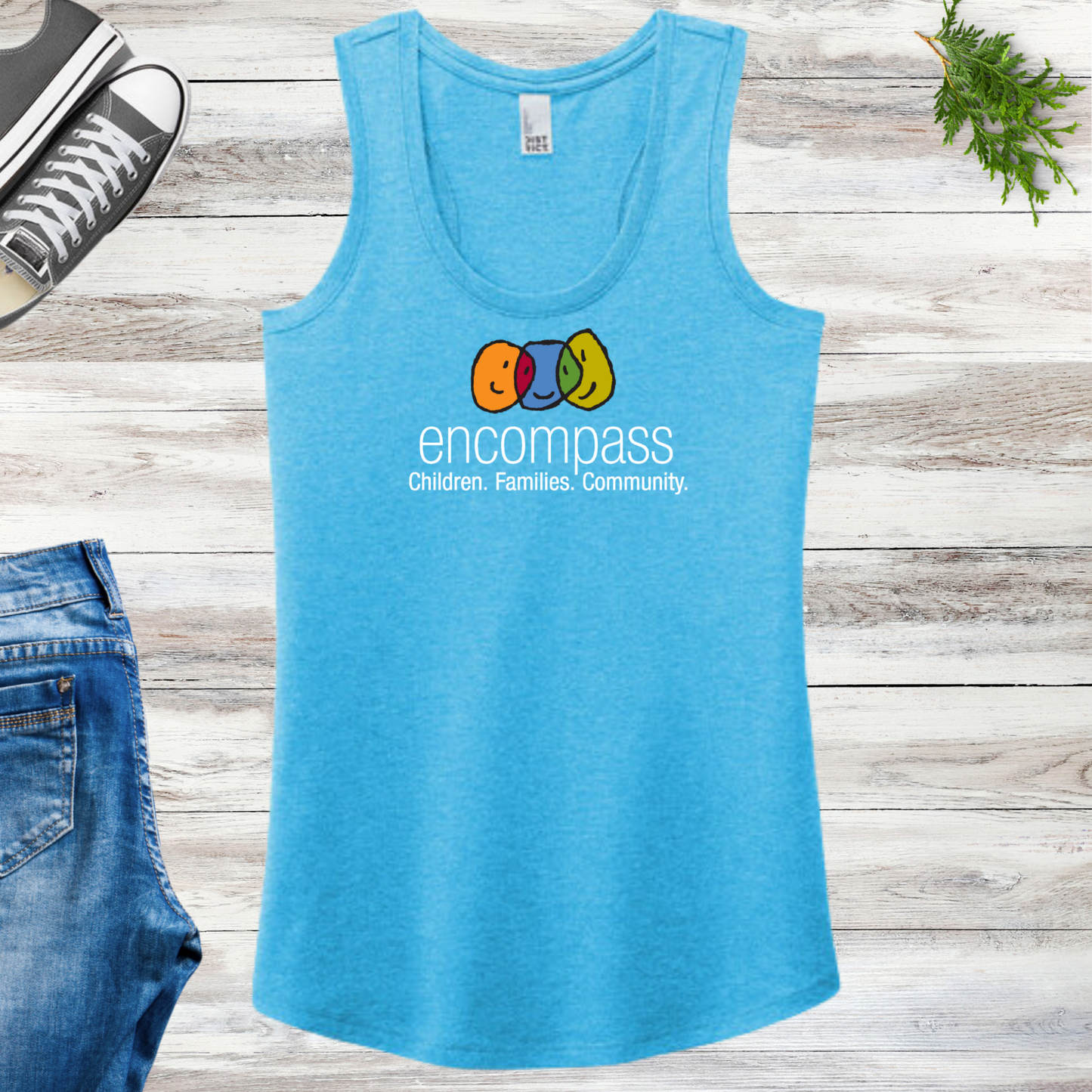 Encompass Women's Racerback Tank Colorful Print