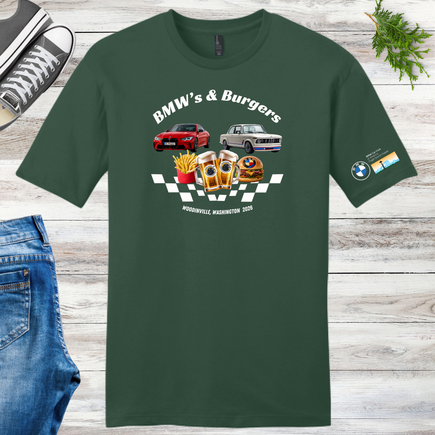 BMWs & Burgers 2026 Unisex tee