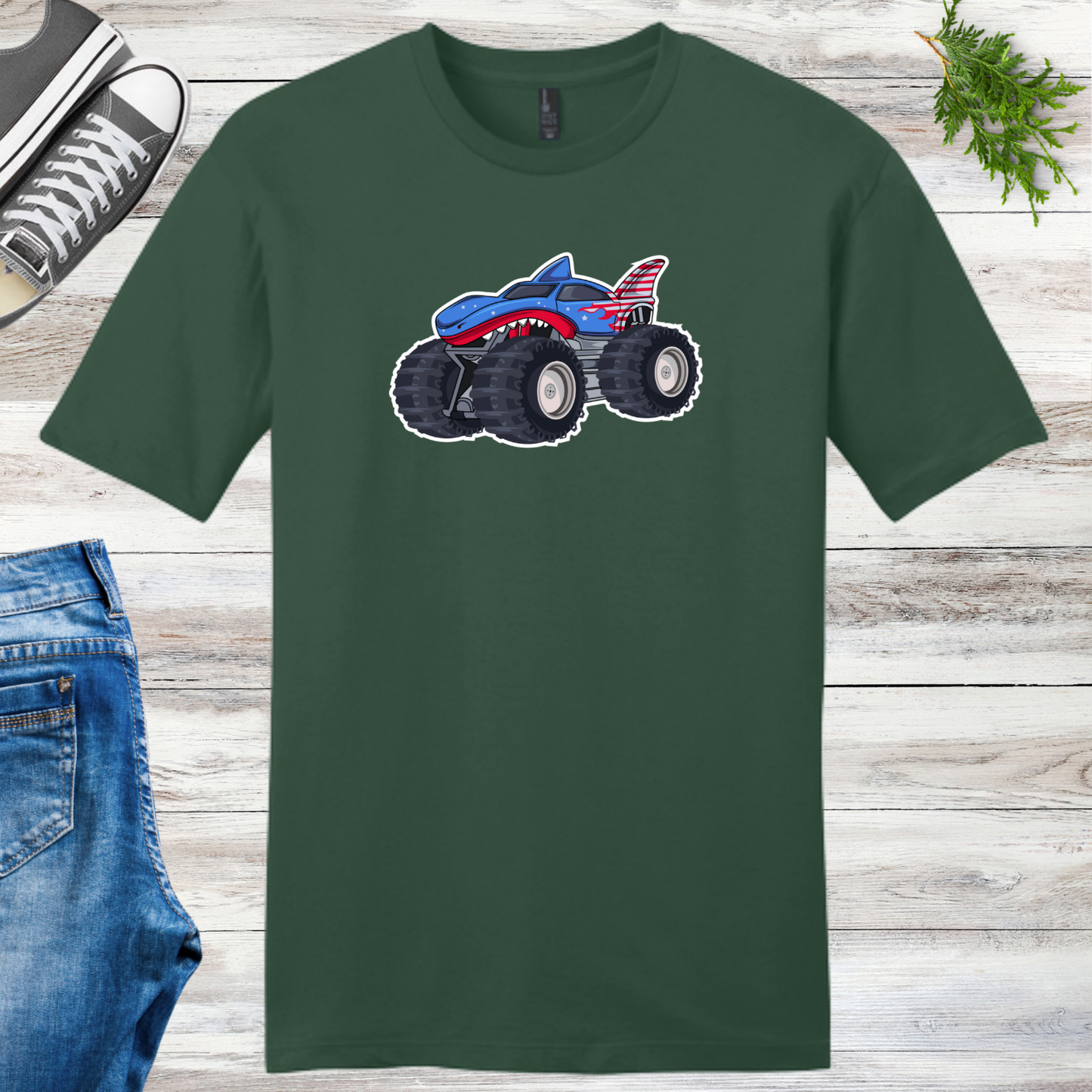 RWB Patriotic Shark Truck Unisex Tee
