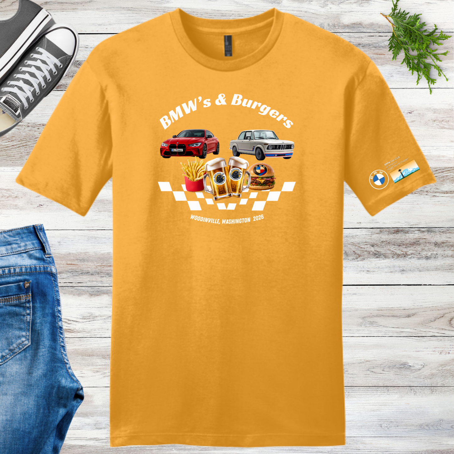 BMWs & Burgers 2026 Unisex tee