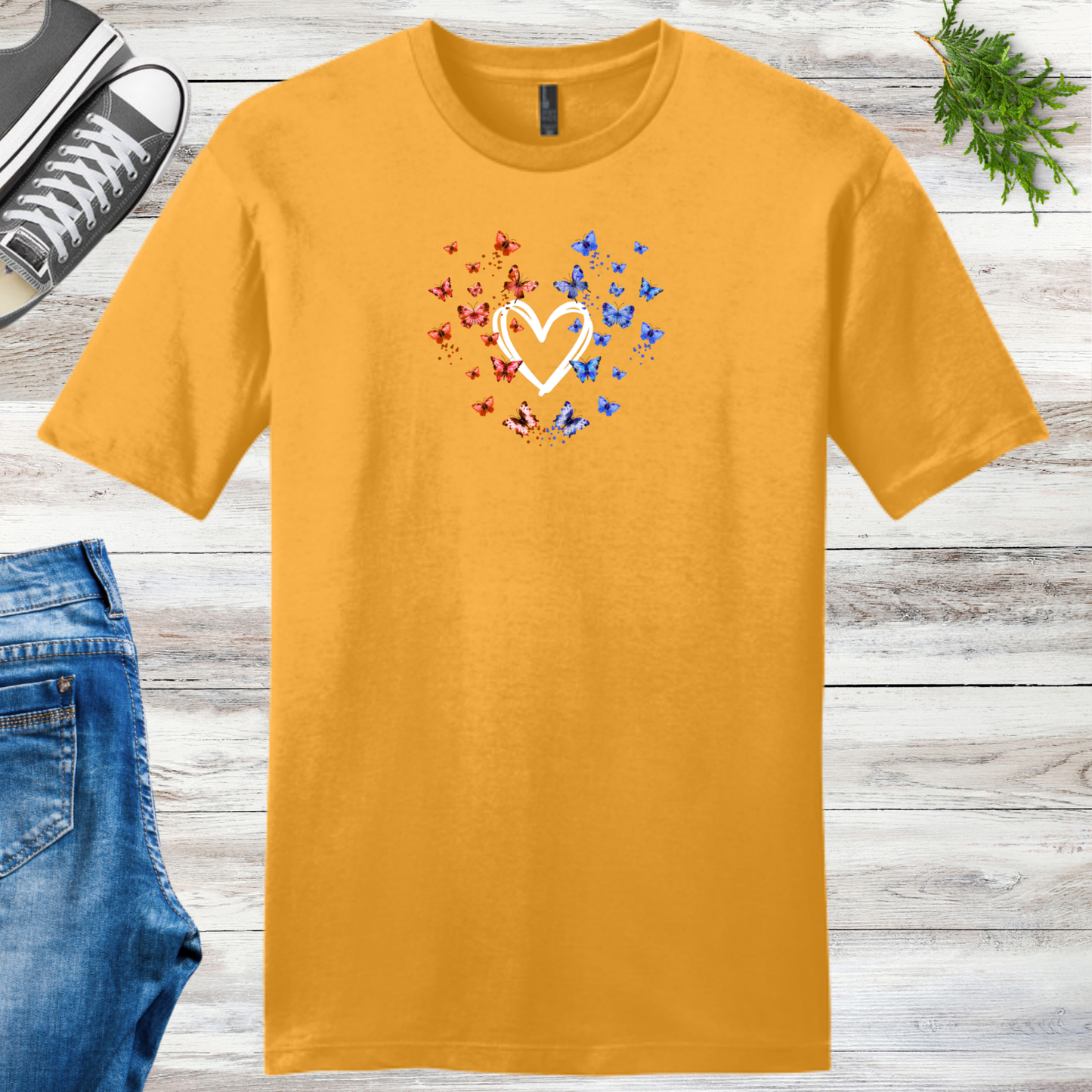 Patriotic Butterfly Heart Unisex Tee