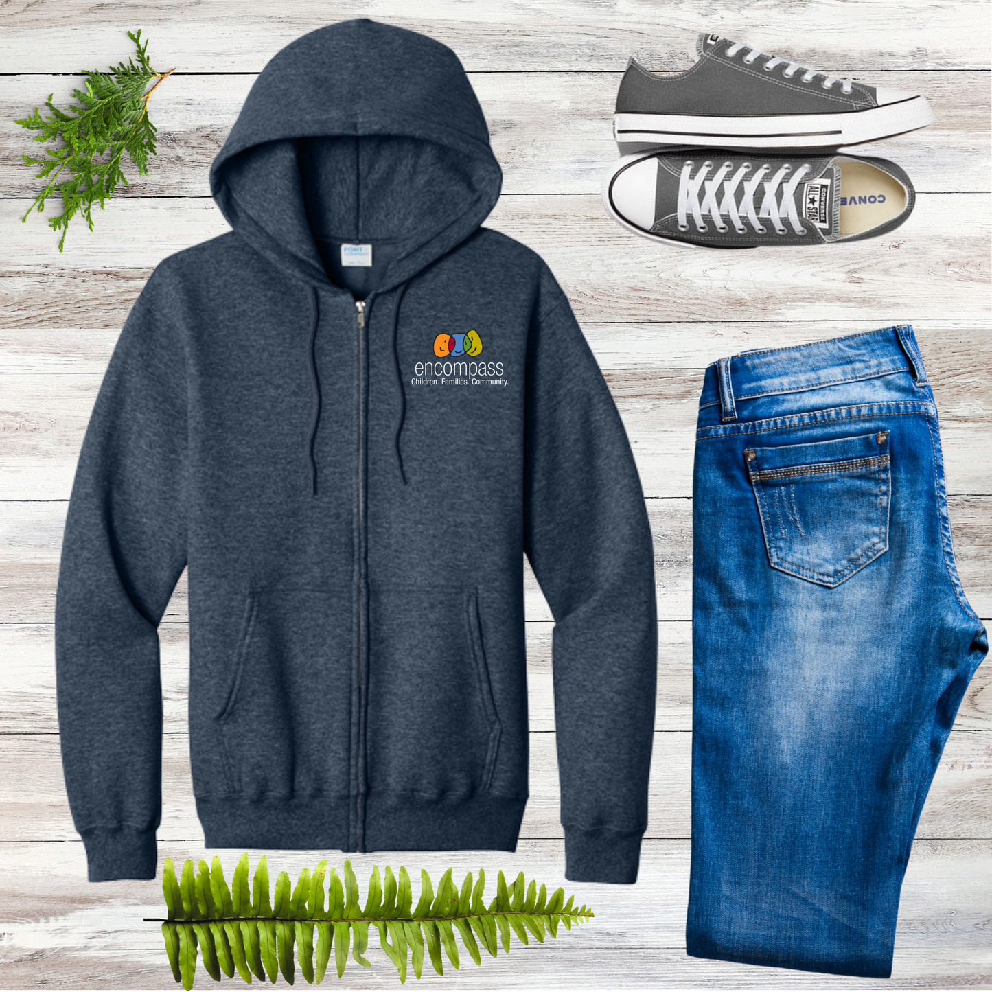 Encompass Unisex Hooded Full-Zip Sweatshirt