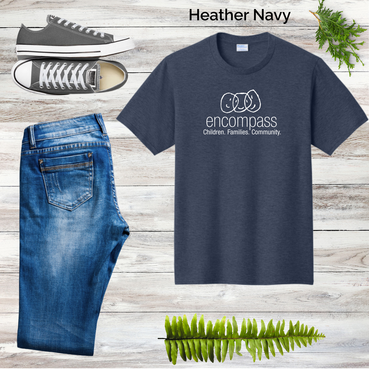 Encompass Unisex Crewneck Tee White Print