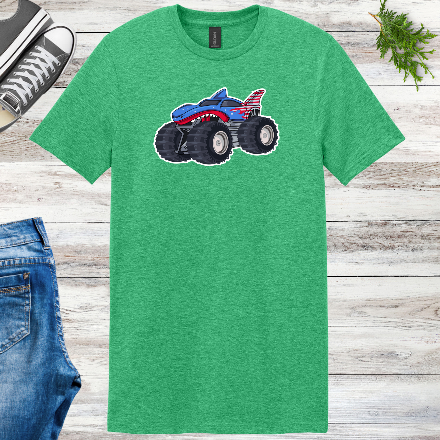RWB Patriotic Shark Truck Unisex Tee