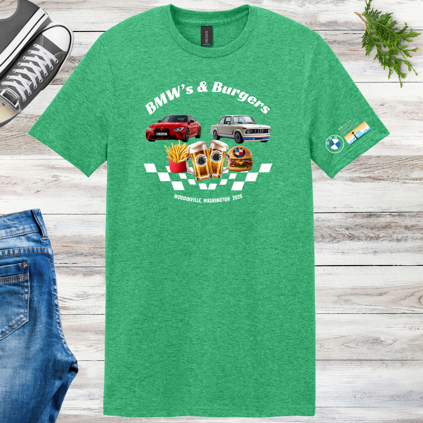BMWs & Burgers 2026 Unisex tee
