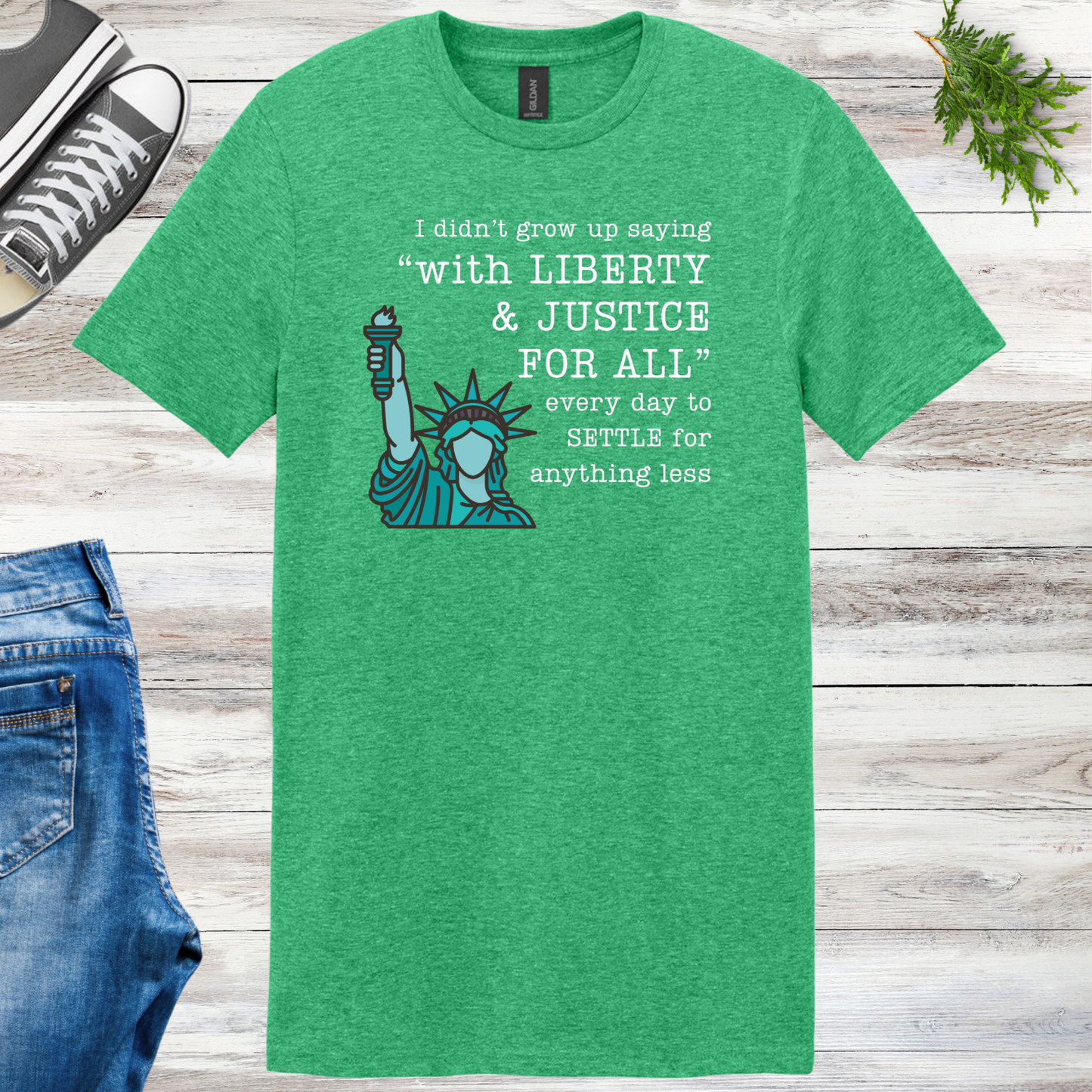 Green Lady Liberty & Justice 4 All