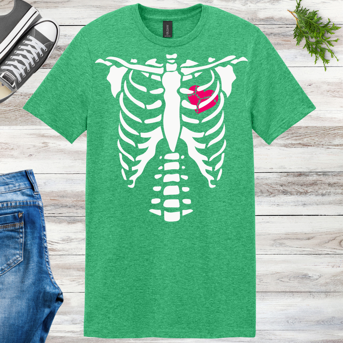 Glow Heart Ribs Unisex Tee