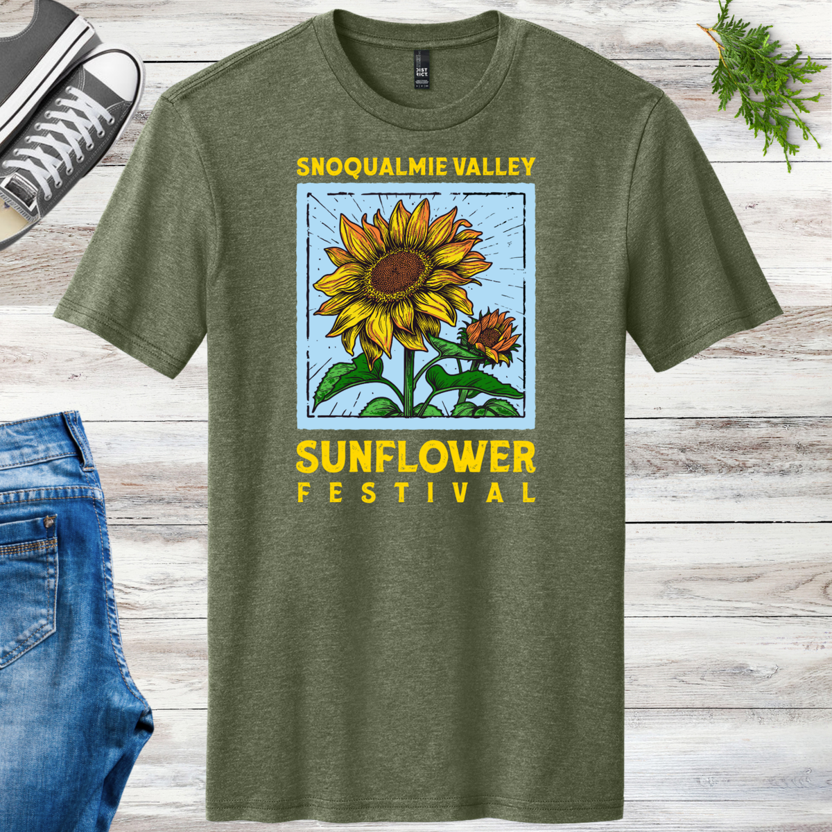 New! Blue & Gold Snoqualmie Valley Sunflower Festival Tees