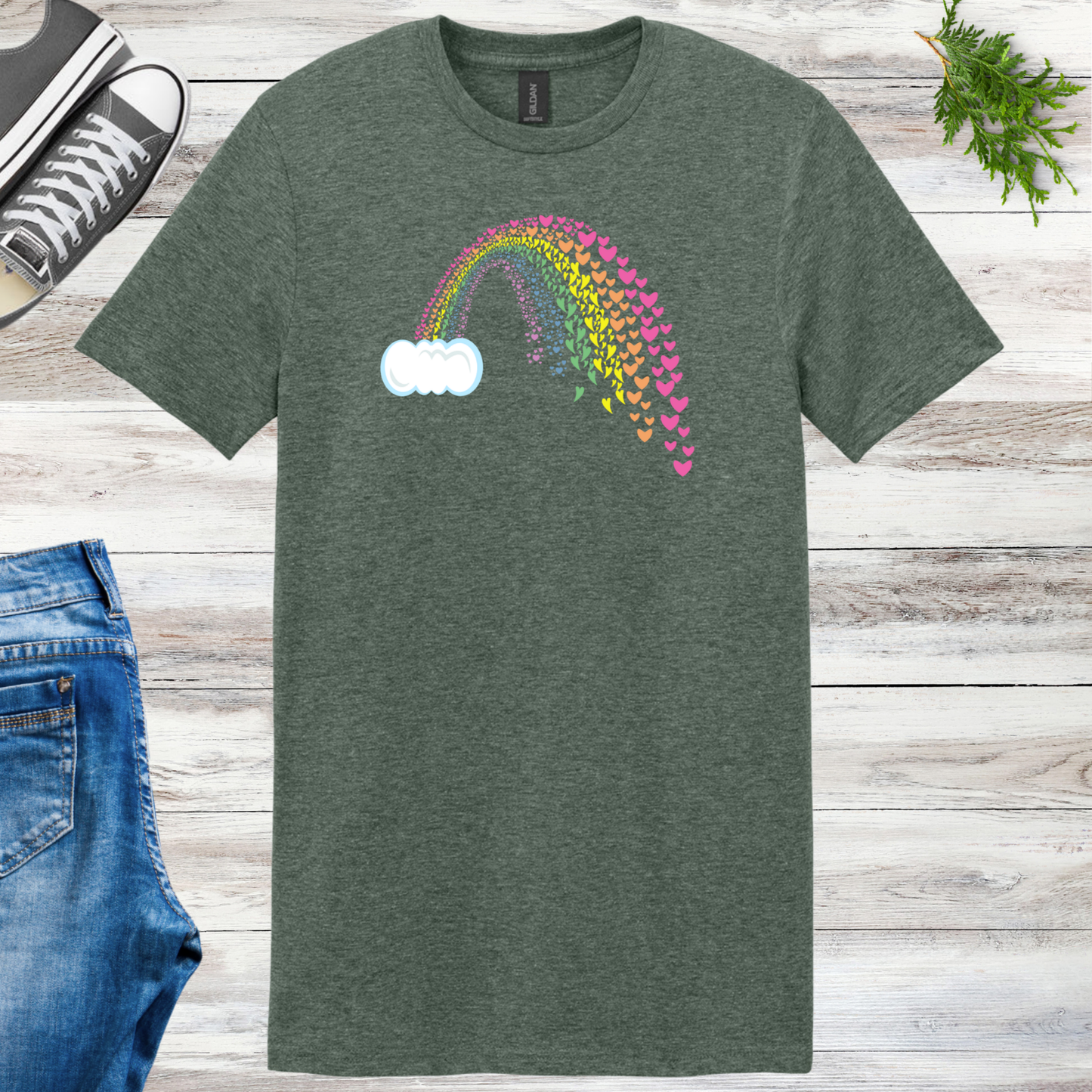 Hearts Rainbow Unisex Tee