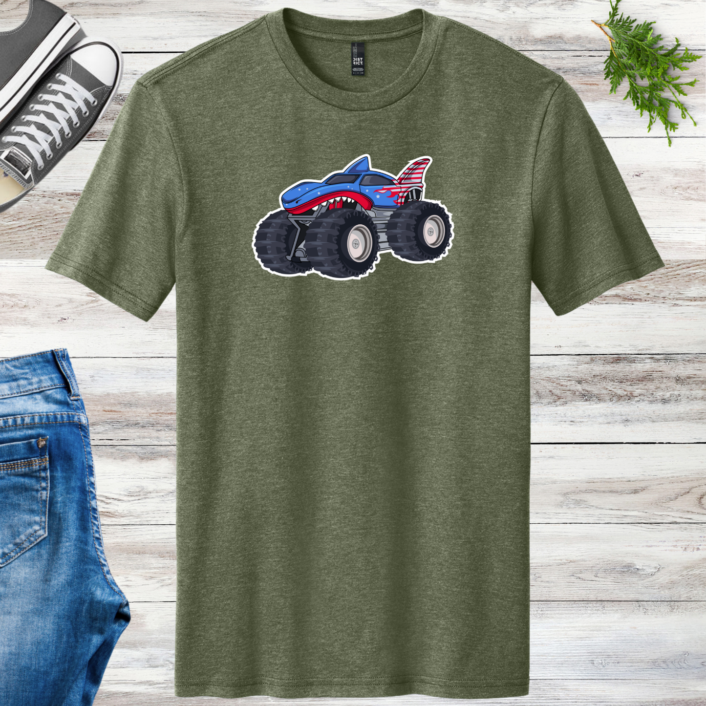 RWB Patriotic Shark Truck Unisex Tee