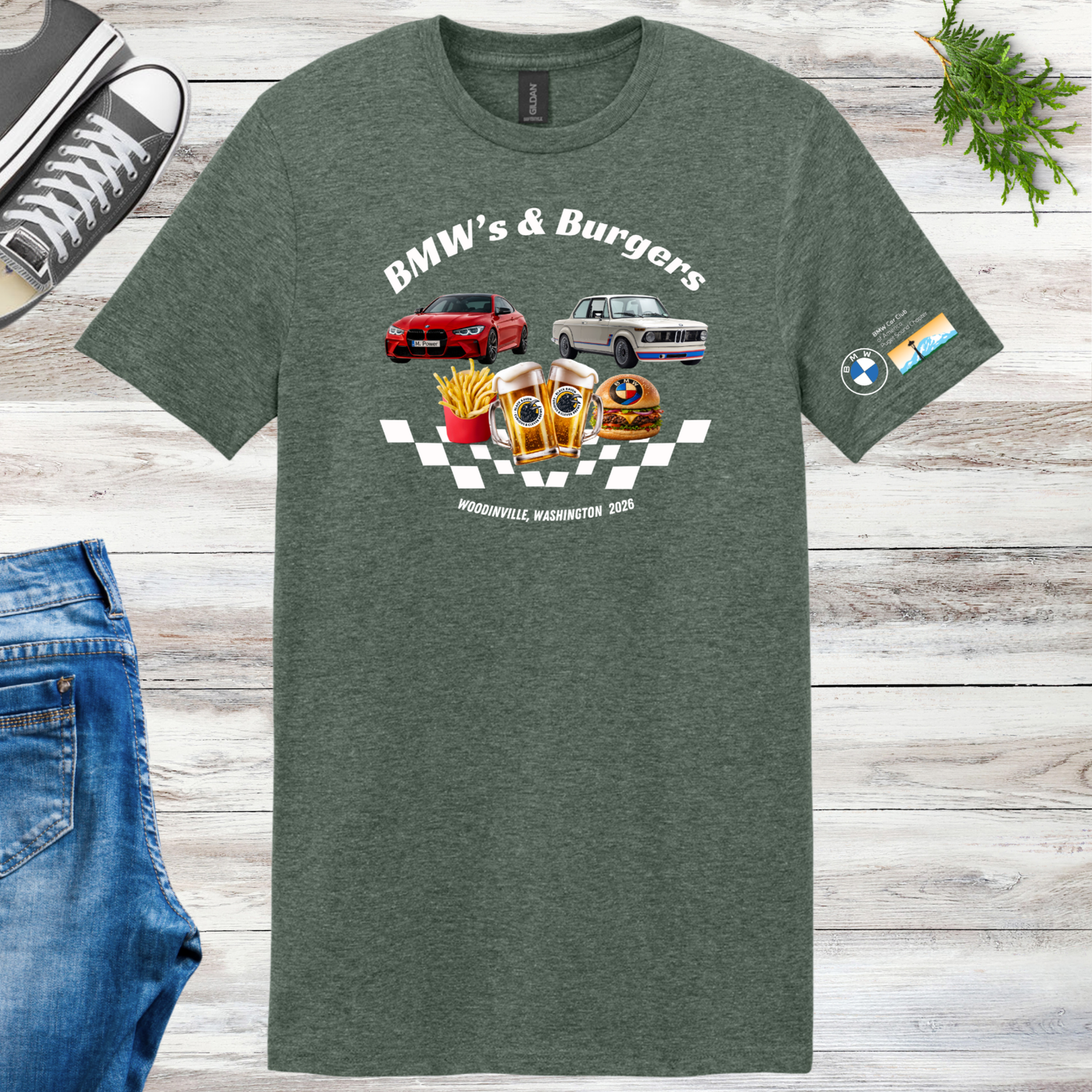 BMWs & Burgers 2026 Unisex tee