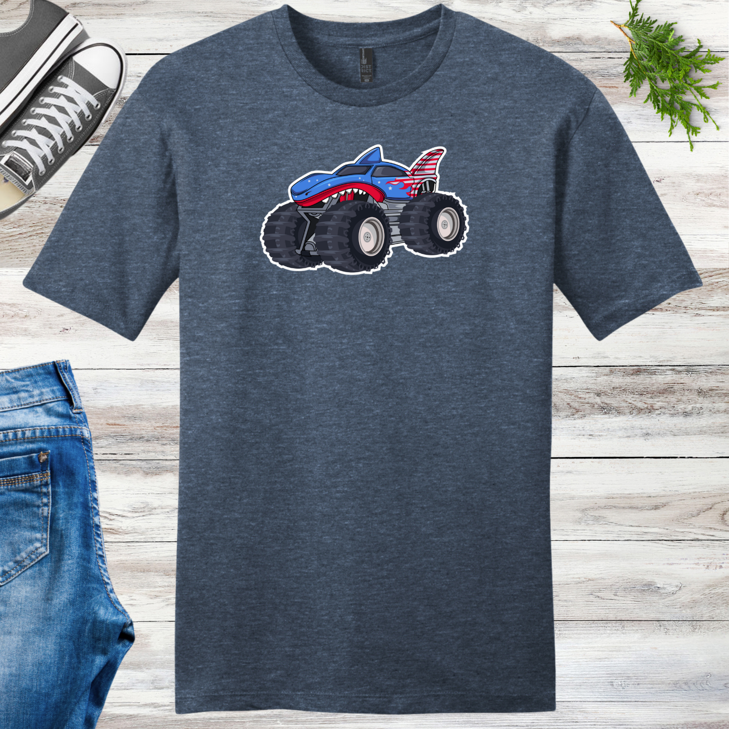 RWB Patriotic Shark Truck Unisex Tee