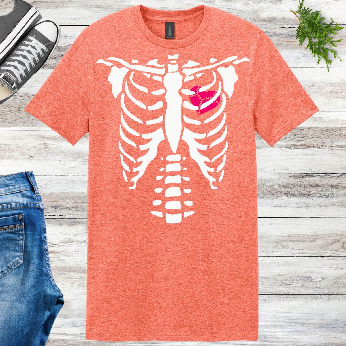 Glow Heart Ribs Unisex Tee
