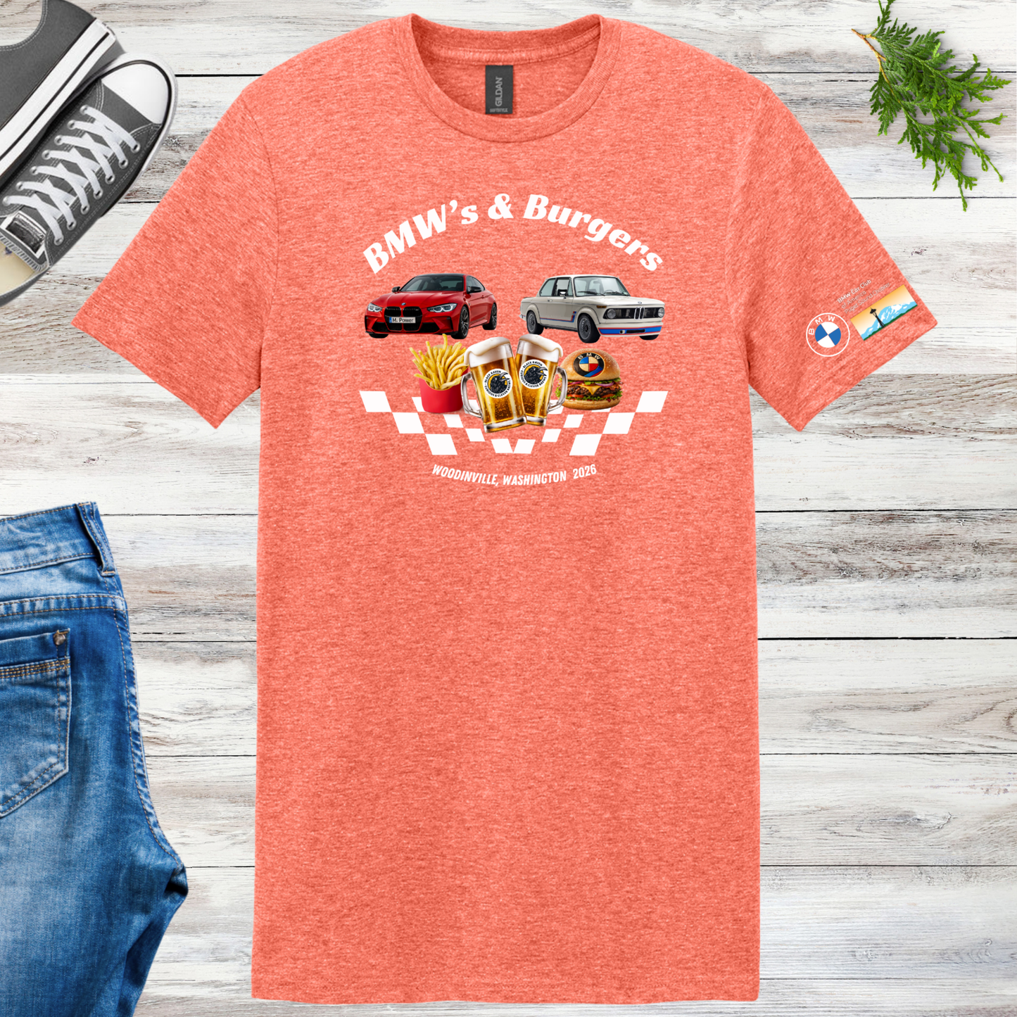 BMWs & Burgers 2026 Unisex tee