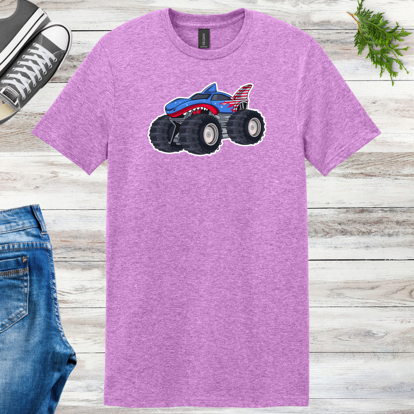 RWB Patriotic Shark Truck Unisex Tee