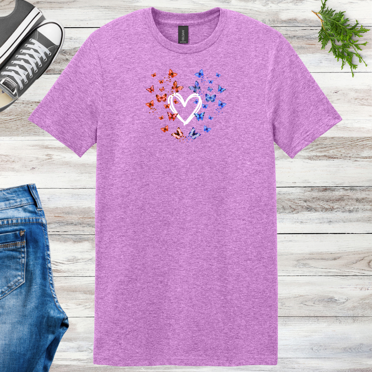 Patriotic Butterfly Heart Unisex Tee